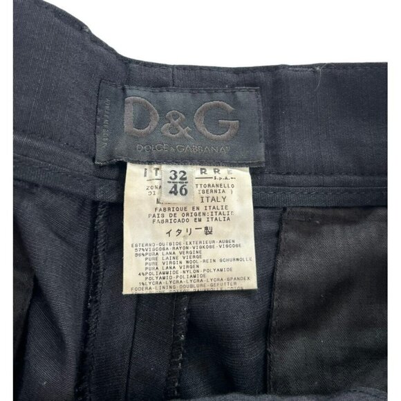 Dolce & Gabbana Womens 46 (30”) Black Pleated Wool Blend Ankle Pants Trousers - Picture 4 of 10